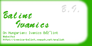 balint ivanics business card